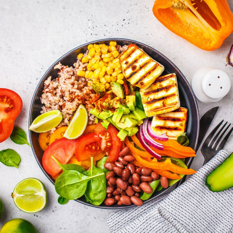 Grilled Halloumi Burrito Bowl